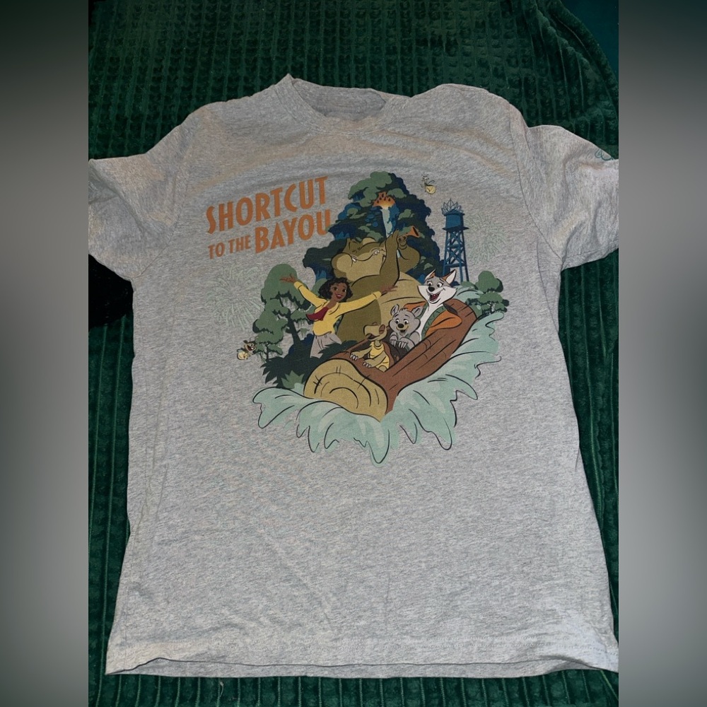 Disney Gray Graphic T-Shirt with Bayou Design ✨